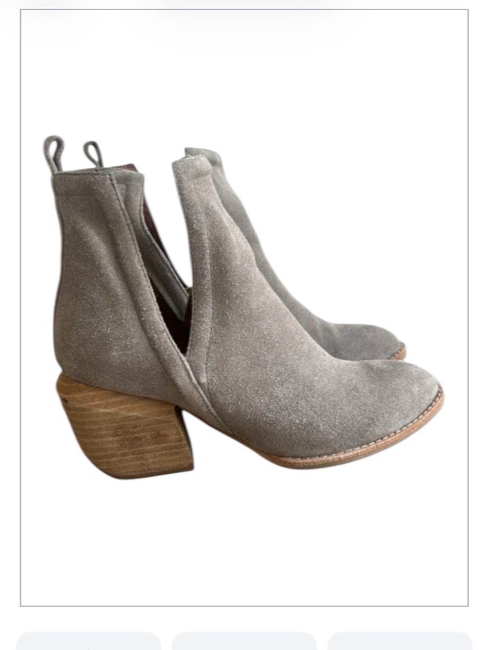 Jeffrey Campbell Orwell Suede Gray Split Shift Ankle Boots Size 6